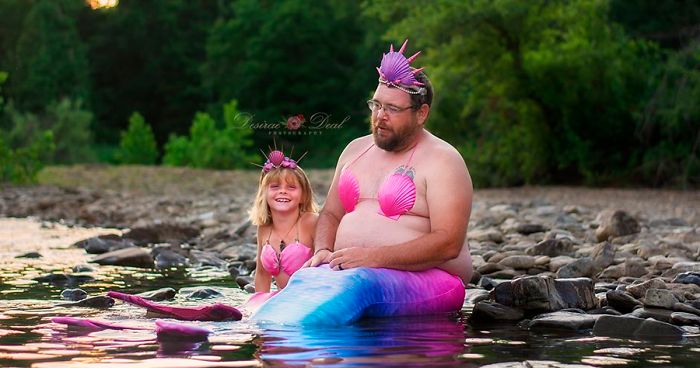 Esta Garotinha Comemorou Seu Aniversário Com Uma Sessão De Fotos De Sereia Com O Pai E Seus Sorrisos Dizem Tudo