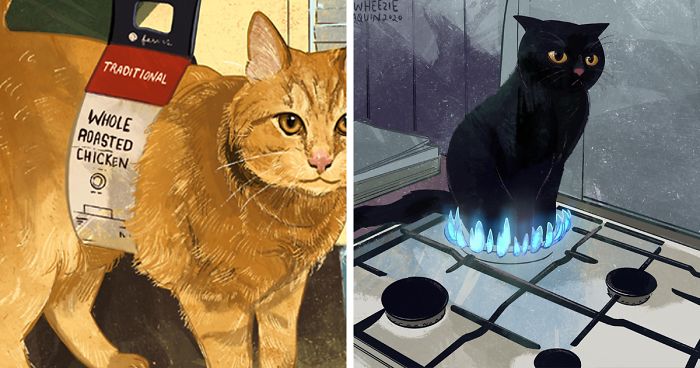 30 Ilustrações Engraçadas Do Cotidiano Dos Gatos